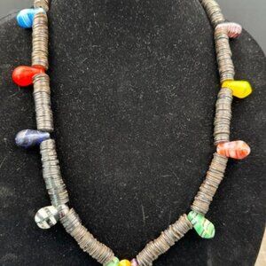 Iceland Festoon African Glass Trade Bead Mali Necklace READ